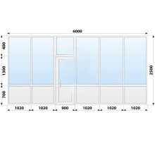 Тепла пластикова вхідна група 6000x3000 мм
