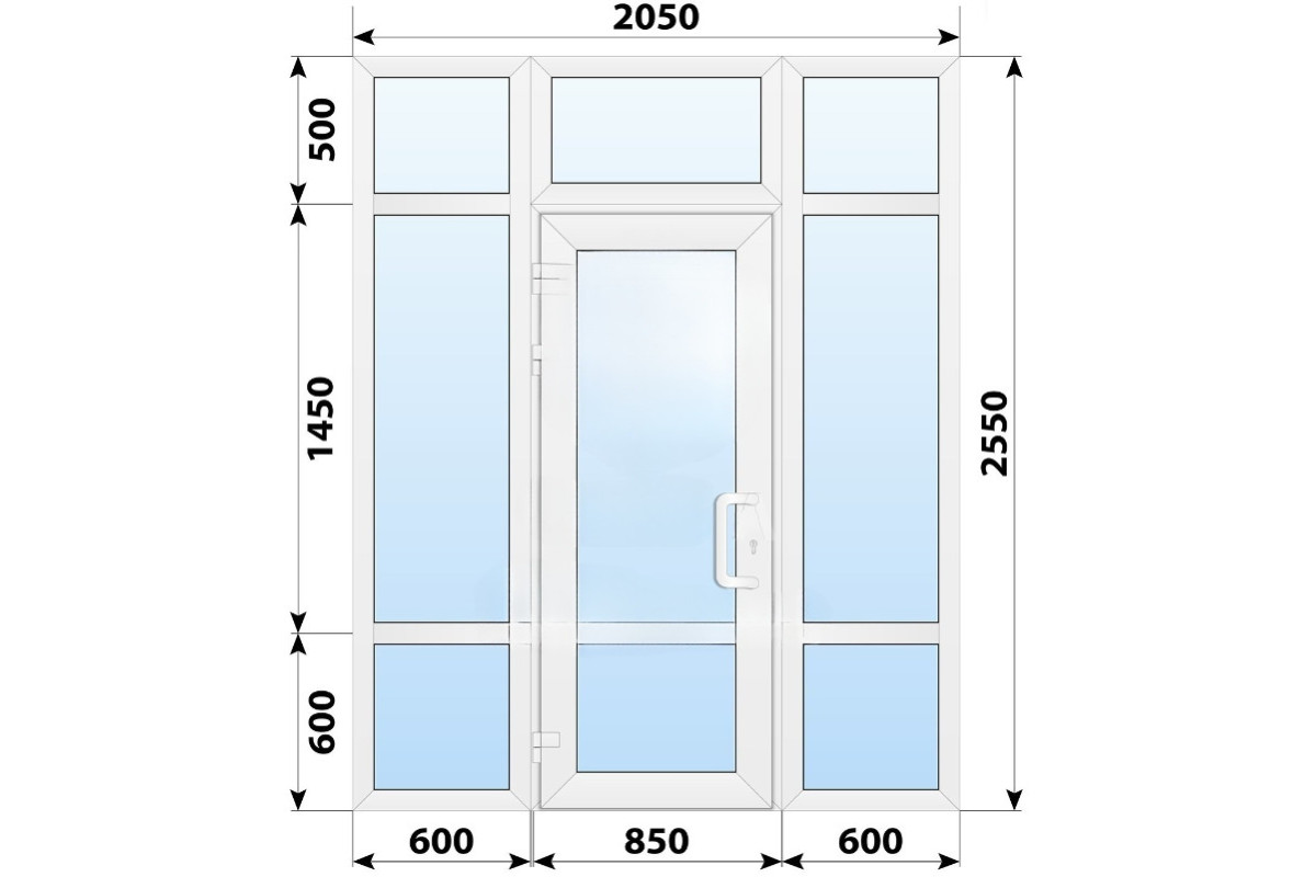 Тепла пластикова вхідна група 2050x2550 мм