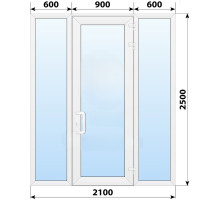 Тёплая пластиковая входная группа 2100x2500 мм