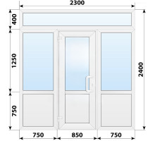 Тёплая пластиковая входная группа 2300x2400 мм