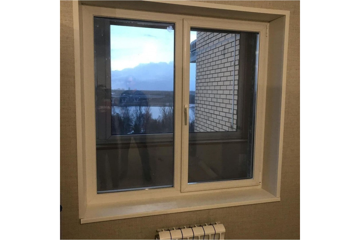 Металлопластиковые окна VEKA Proline двустворчатое с поворотно-откидной створкой 1200 x 1200 мм