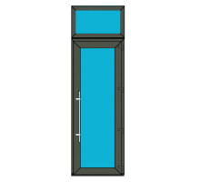Алюминиевые двери ALUMIL S77 SD77 поворотные с фрамугой 1100 x 2300 мм