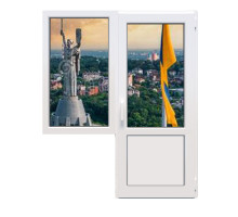 Балконный блок Aluplast Ideal 4000 с глухим окном и поворотно-откидной дверью 1700 x 2100 мм