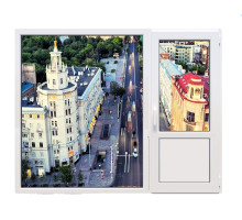 Балконный блок Aluplast Ideal 4000 с глухим паномарным окном в пол 1800 x 2000 мм