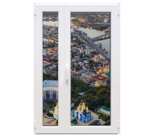 Металлопластиковые двери Aluplast Ideal 7000 полуторные с поворотно-откидной створкой 1300 x 2000 мм