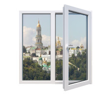 Металопластикове вікно Decco V70 двостулкове з поворотно-відкидною стулкою 1500 x 1500 мм