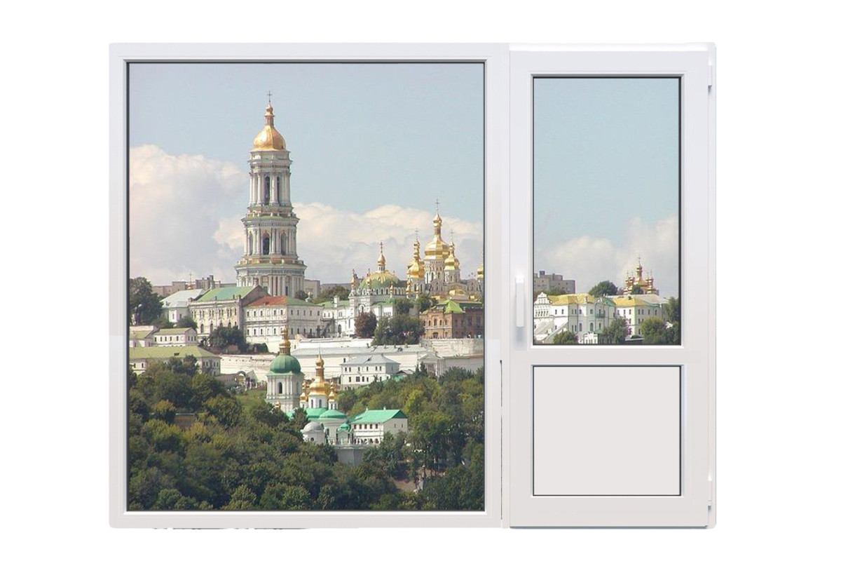 Балконний блок Decco V70 з глухим панорамним вікном до підлоги 1800 x 2000 мм