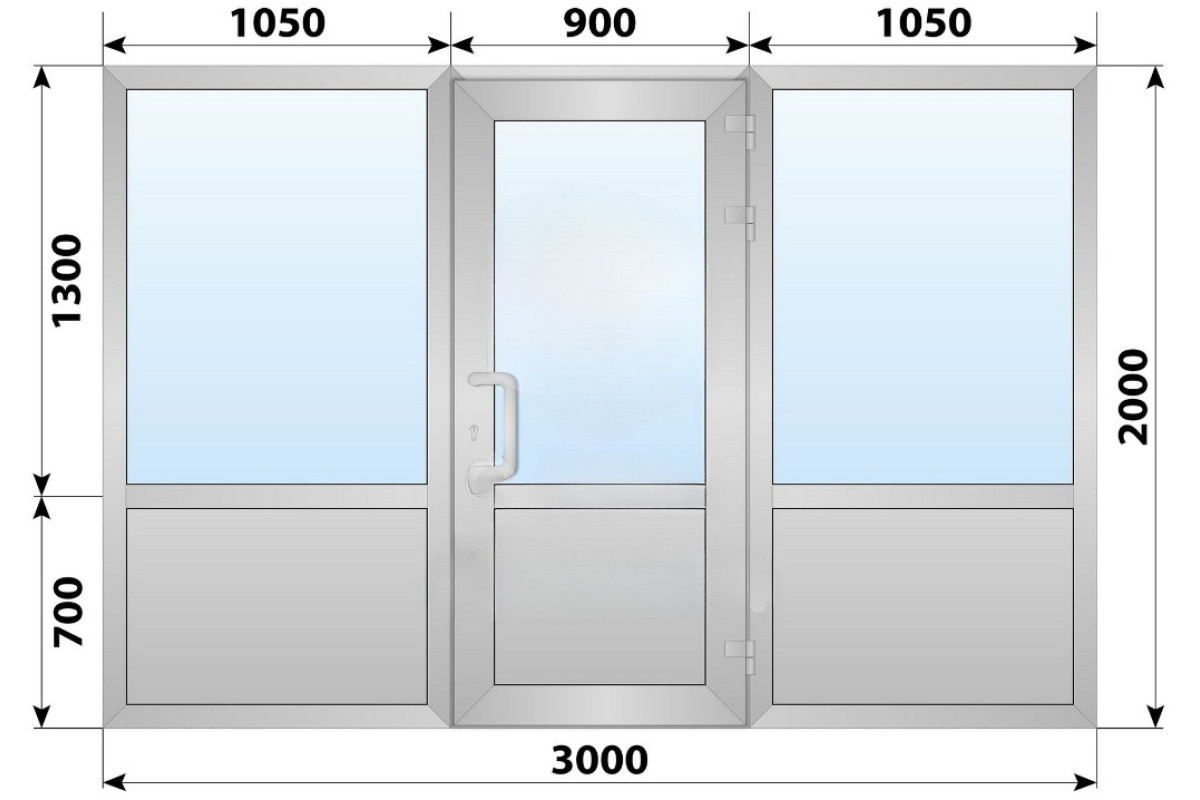 Холодная алюминиевая входная группа 3000x2000 мм
