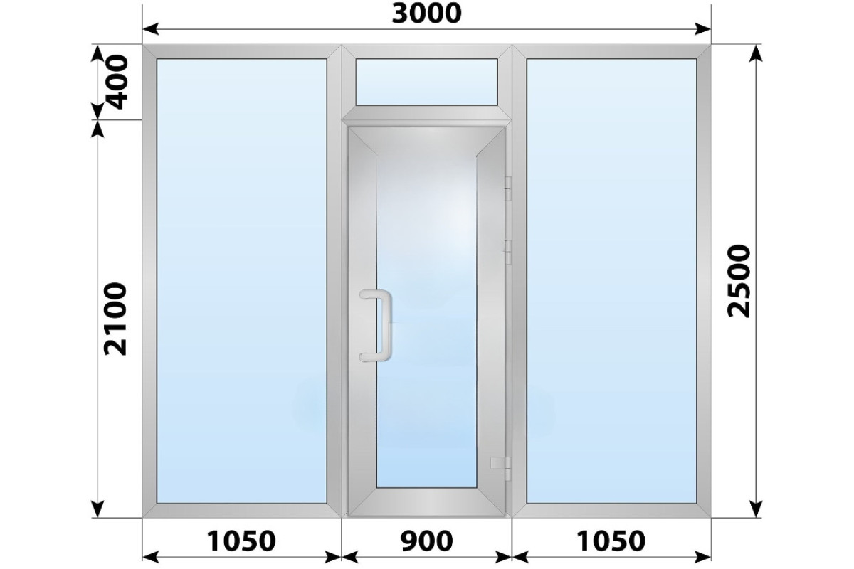 Холодная алюминиевая входная группа 3000x2500 мм