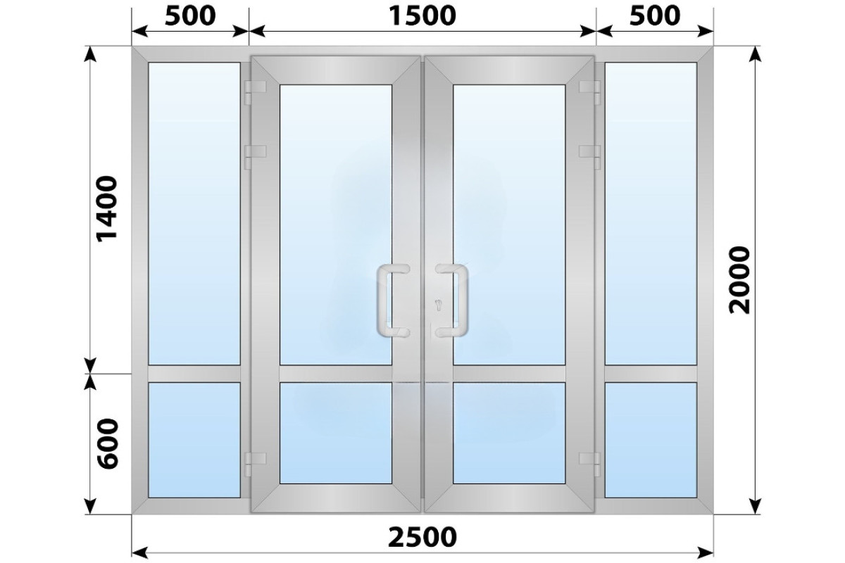 Холодная алюминиевая входная группа 2500x2000 мм
