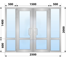 Холодная алюминиевая входная группа 2500x2000 мм