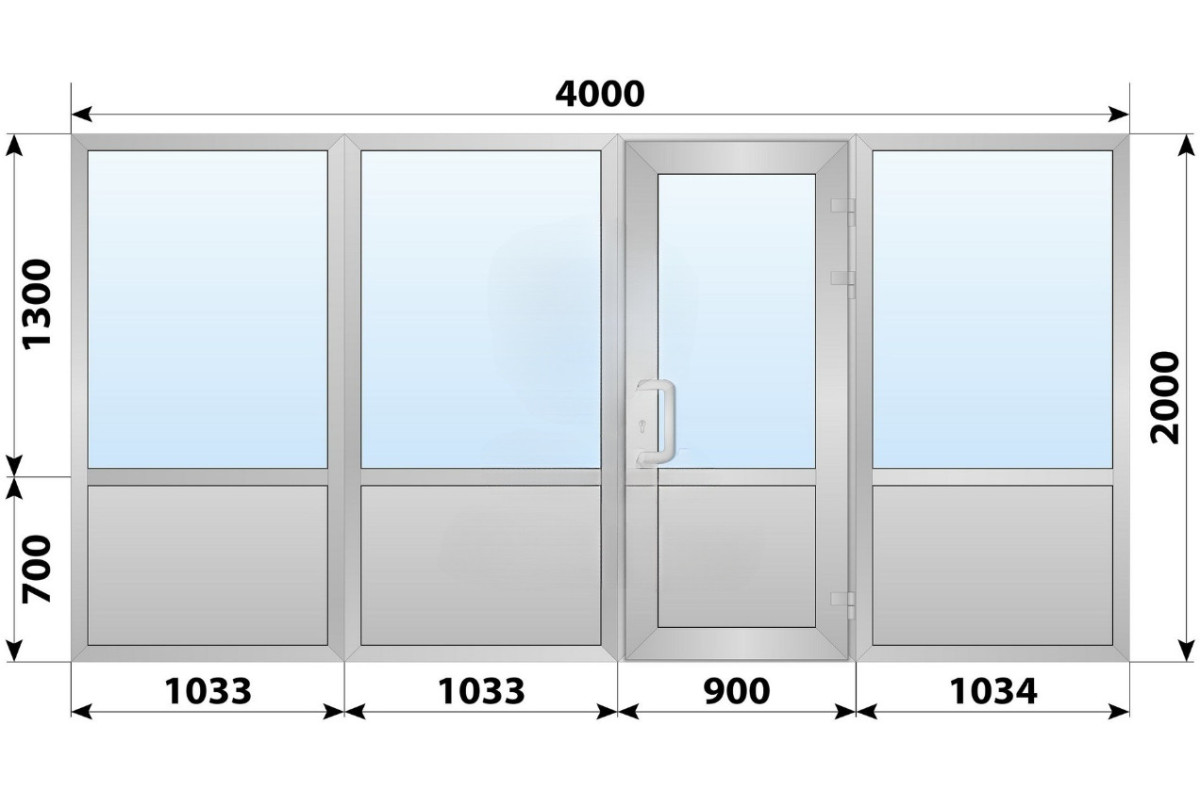 Холодная алюминиевая входная группа 4000x2000 мм