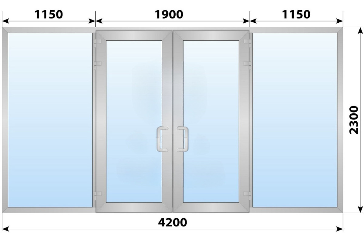 Холодна алюмінієва вхідна група 4200x2300 мм