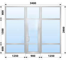 Холодна алюмінієва вхідна група 3400x2900 мм