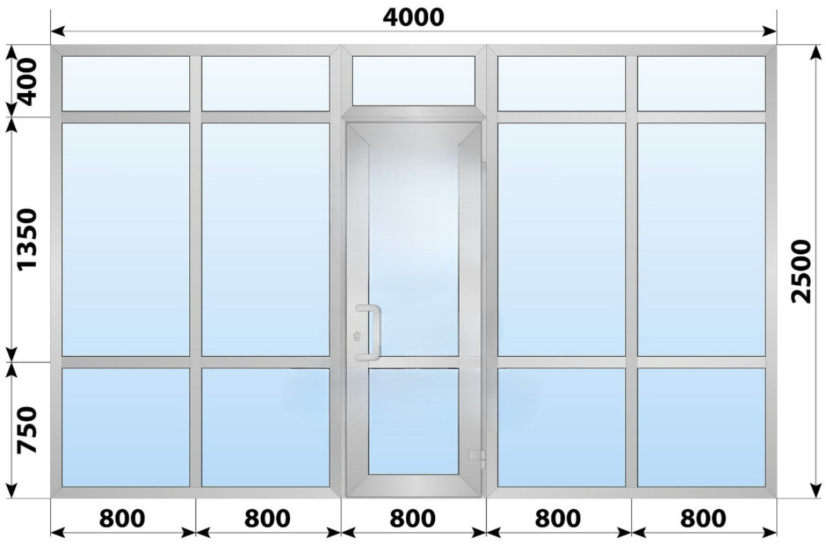 Холодная алюминиевая входная группа 4000x2500 мм
