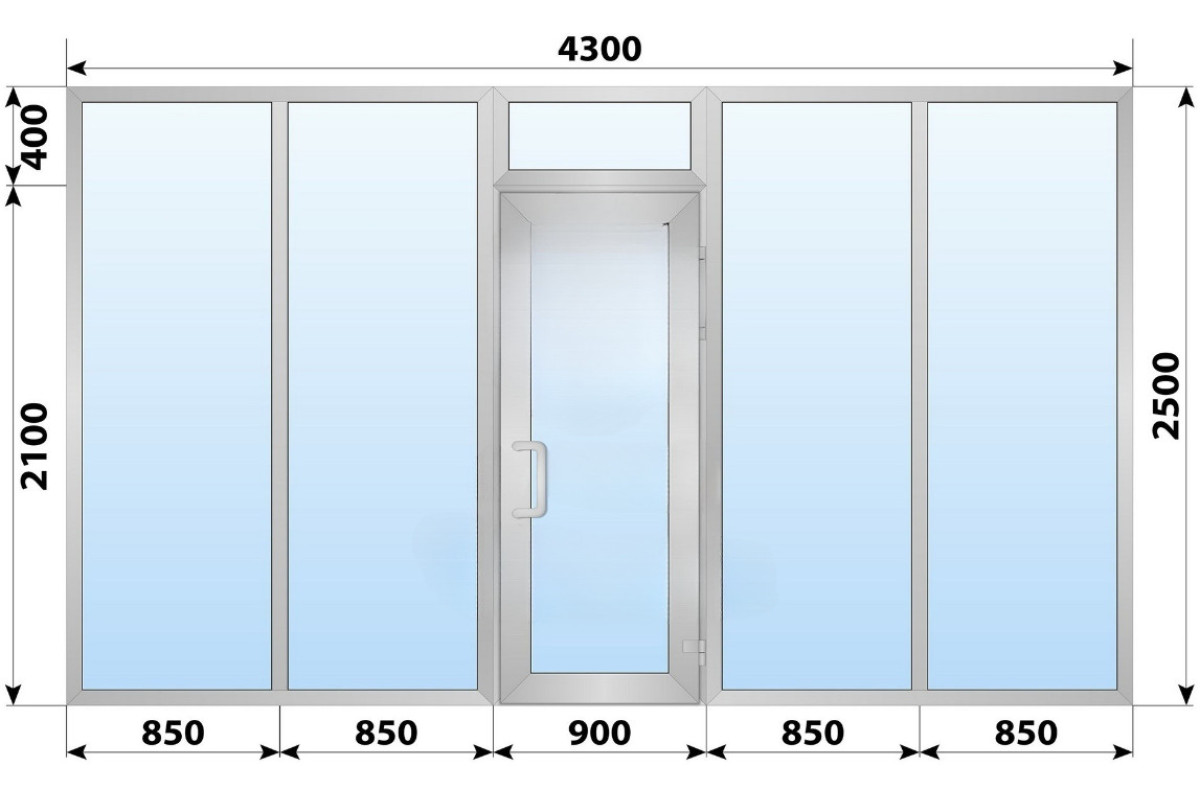 Холодная алюминиевая входная группа 4300x2500 мм