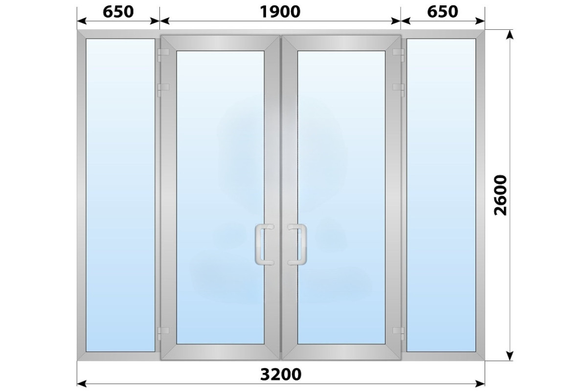 Холодна алюмінієва вхідна група 3200x2600 мм
