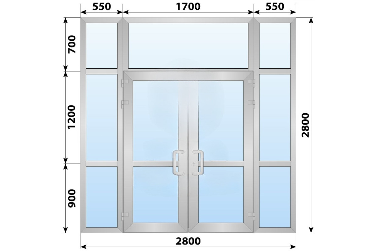 Холодна алюмінієва вхідна група 2800x2800 мм