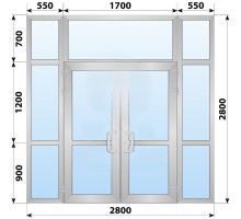 Холодна алюмінієва вхідна група 2800x2800 мм