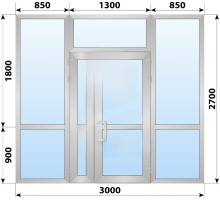Холодная алюминиевая входная группа 3000x2700 мм