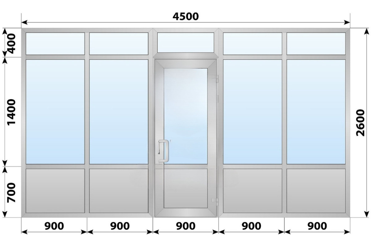 Холодна алюмінієва вхідна група 4500x2600 мм