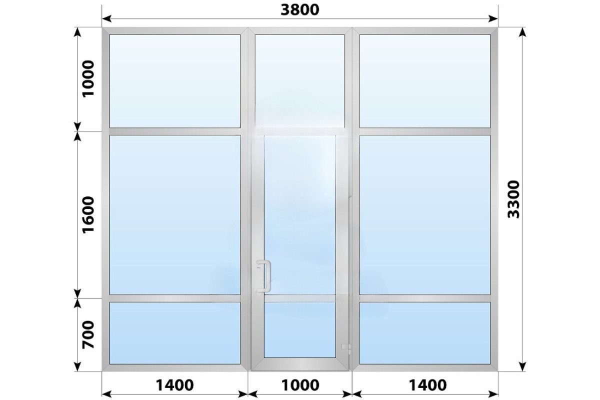 Холодная алюминиевая входная группа 3800x3300 мм