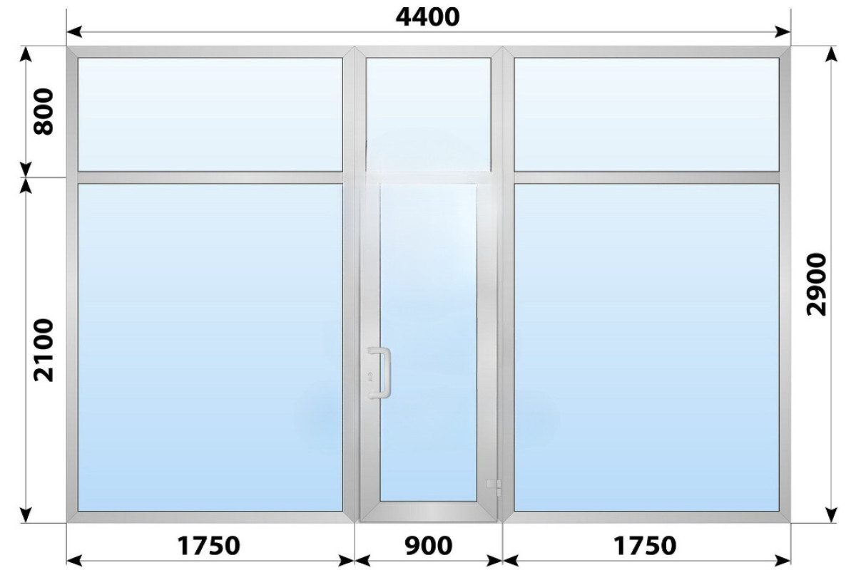 Холодна алюмінієва вхідна група 4400x2900 мм