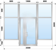 Холодная алюминиевая входная группа 3700x3300 мм