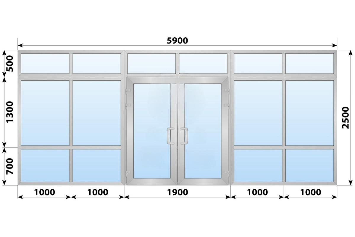 Холодная алюминиевая входная группа 5900x2500 мм