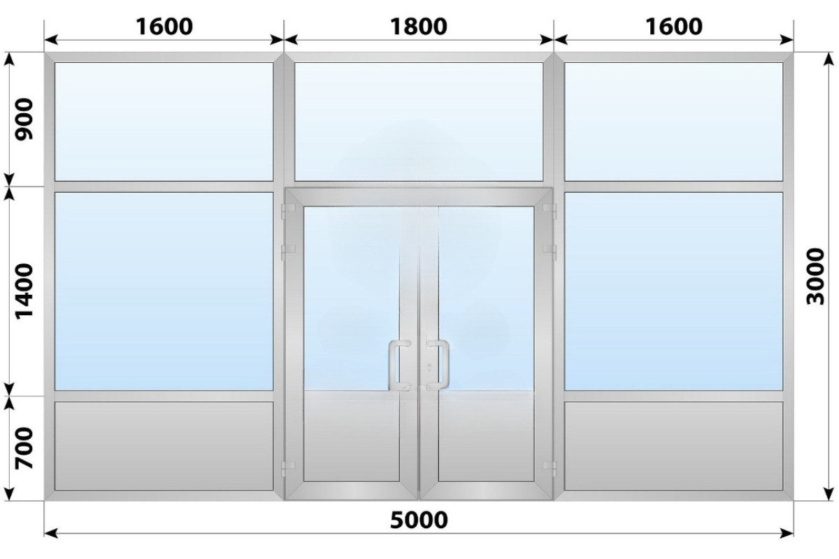 Холодная алюминиевая входная группа 5000x3000 мм