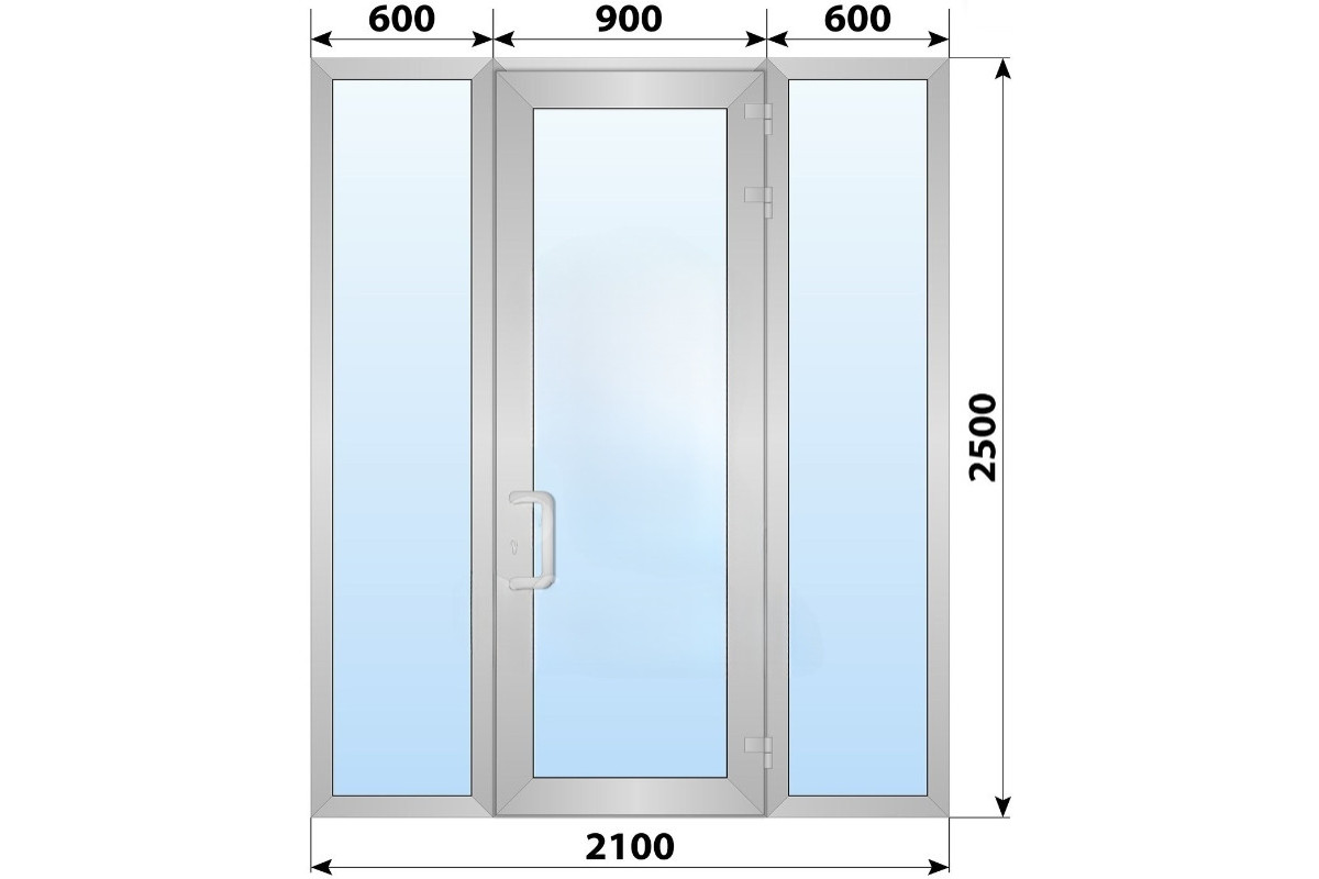 Холодна алюмінієва вхідна група 2100x2500 мм