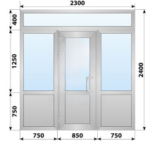 Холодная алюминиевая входная группа 2300x2400 мм