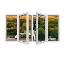 Металлопластиковые окна Epsilon Basic четырехстворчатое с двумя поворотно-откидными створками 2600 x 1000 мм