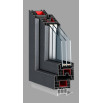 Балконный блок Epsilon 76 с двухстворчатым окном и поворотно-откидной створкой 1900 x 2000 мм
