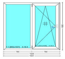 Окно Ekipazh Ultra 60, 1529х1630 мм