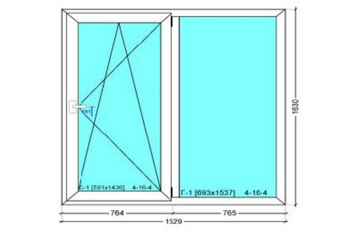Оконный блок Ekipazh Ultra 60, 1529х1630 мм