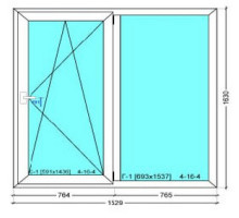 Оконный блок Ekipazh Ultra 60, 1529х1630 мм