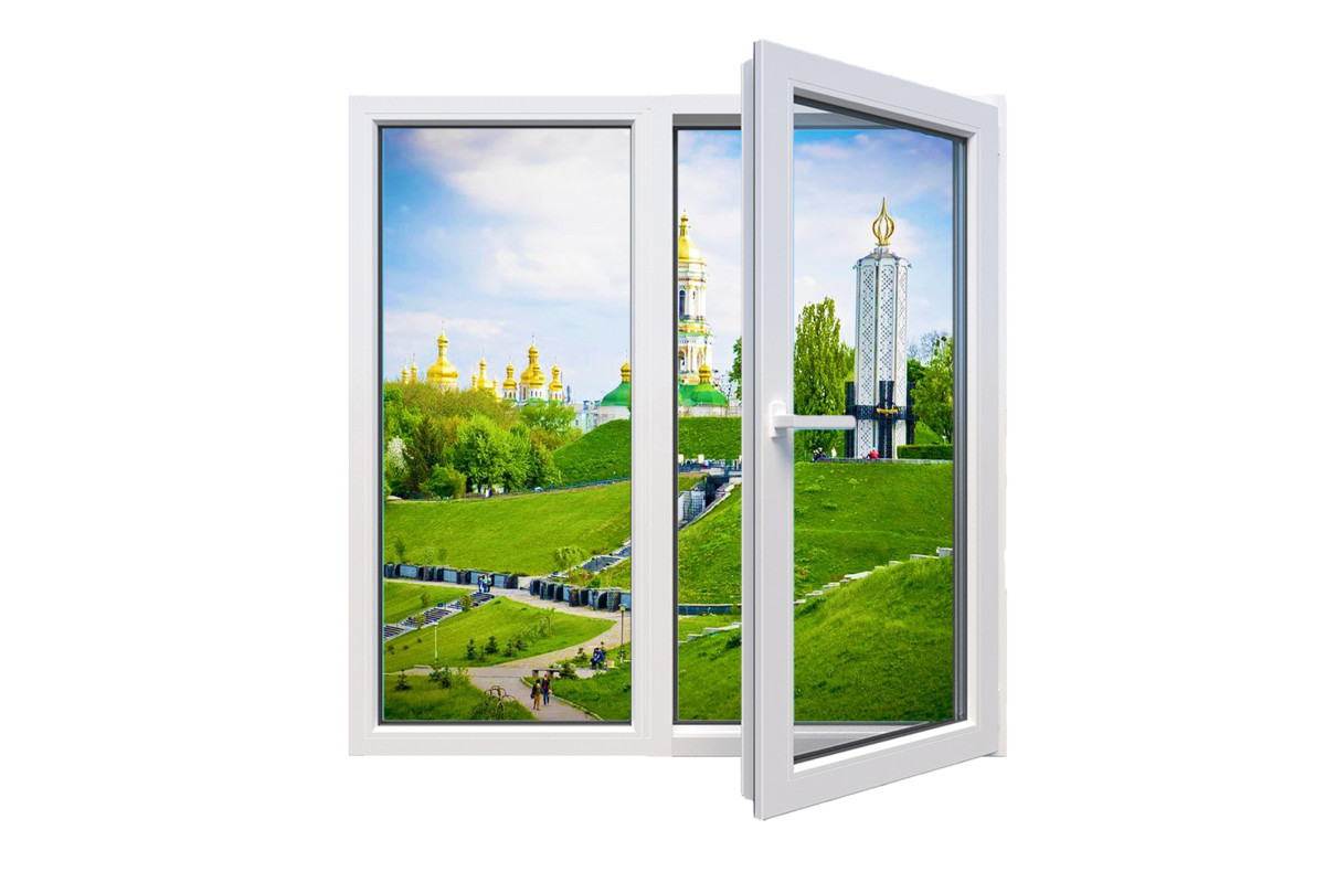 Металлопластиковые окна Glasso 5S двустворчатое с поворотно-откидной створкой 1300 x 900 мм