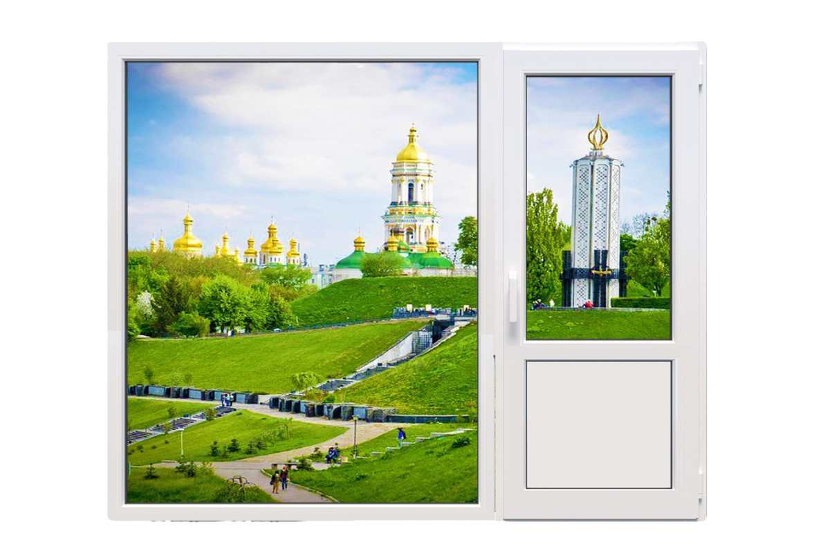 Балконный блок Glasso 5S с глухим паномарным окном в пол 1800 x 2000 мм