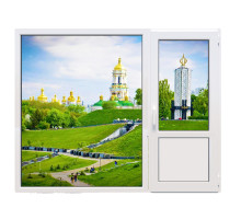 Балконный блок Glasso 5S с глухим паномарным окном в пол 2400 x 2000 мм