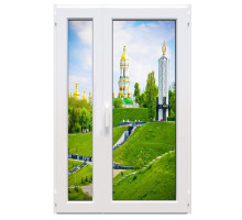 Металлопластиковые двери Glasso 5S полуторные с поворотно-откидной створкой 1300 x 2100 мм