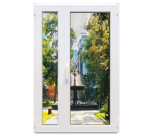 Металлопластиковые двери Glasso 7S полуторные с поворотно-откидной створкой 1400 x 2200 мм