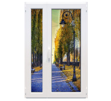 Металлопластиковые двери Glasso 85 полуторные с поворотно-откидной створкой 1200 x 2200 мм