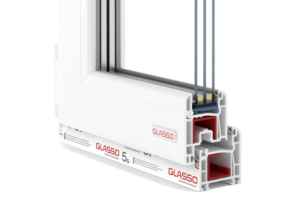 Балконный блок Glasso 5S с глухим паномарным окном в пол 1800 x 2000 мм