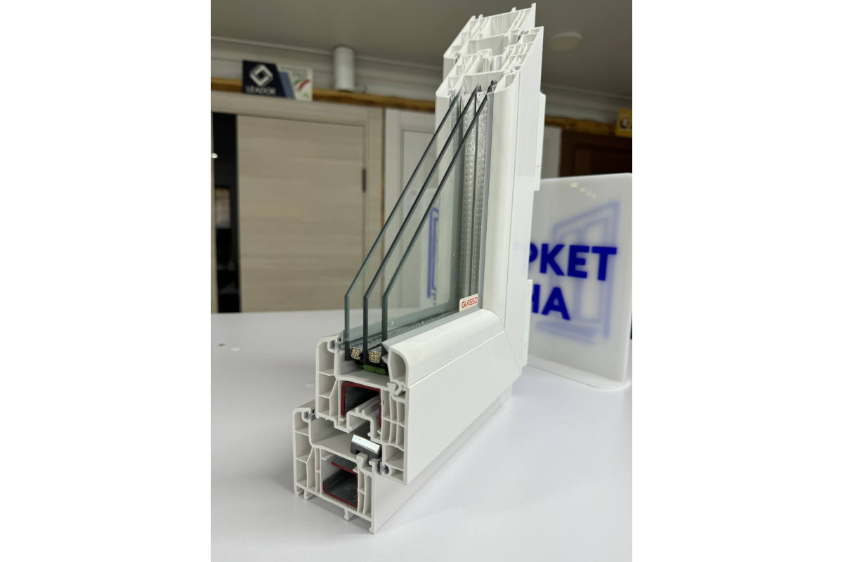 Металопластикові двері Glasso 7S поворотно-відкидне 800 x 1900 мм