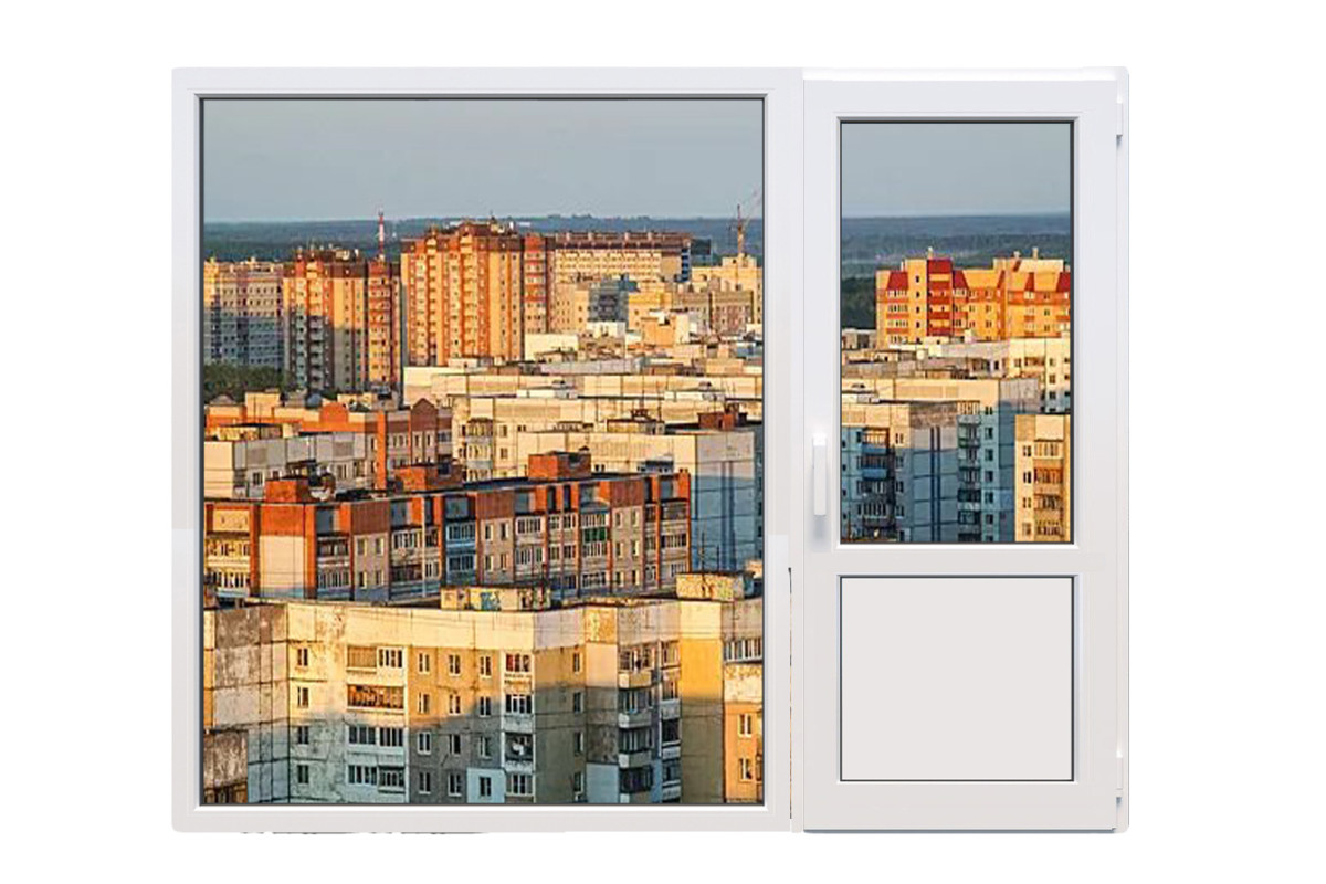 Балконный блок Kommerling 70ST plus с глухим паномарным окном в пол 1800 x 2000 мм