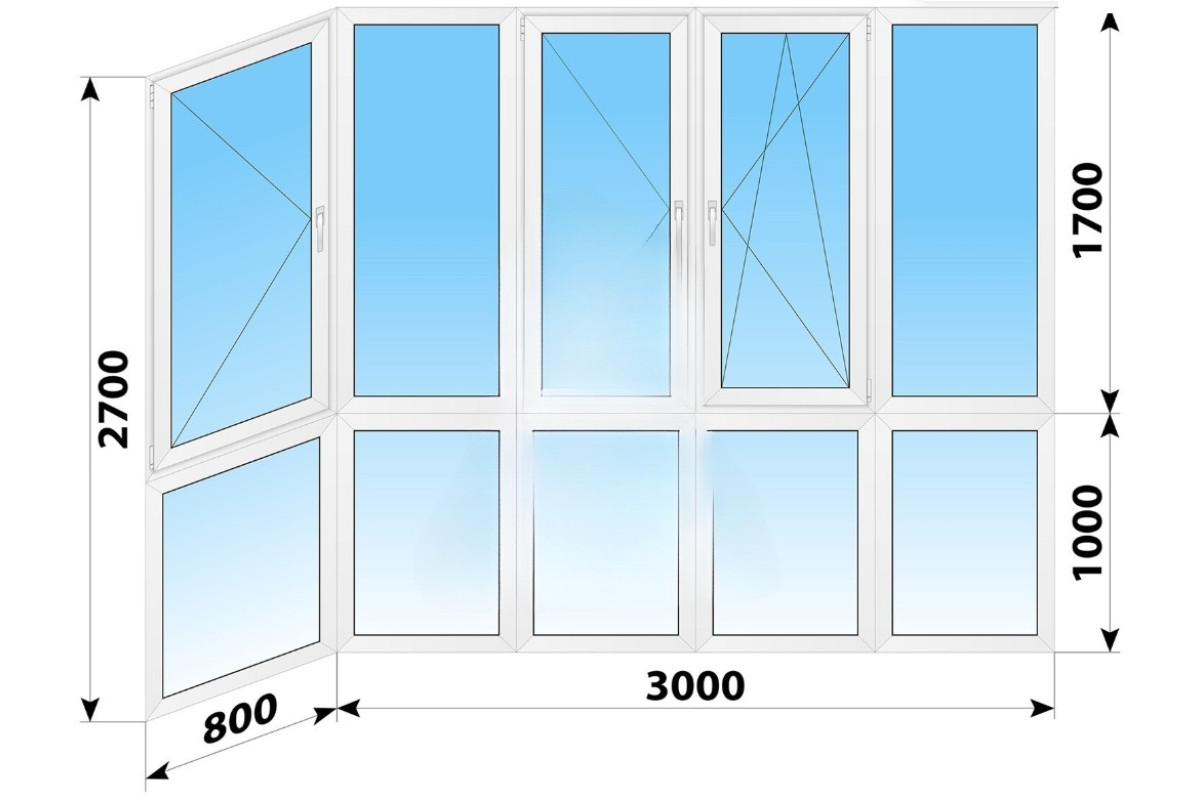 Панорамные металлопластиковые окна WDS 7S 3800x2700 мм