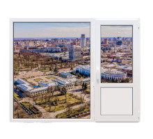 Балконный блок Salamander BluEvolution 82 с глухим паномарным окном в пол 1800 x 2000 мм