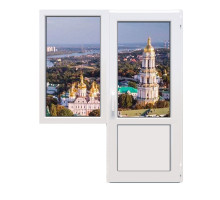Балконный блок Salamander StreamLine76 с глухим окном и поворотно-откидной дверью 1800 x 2200 мм