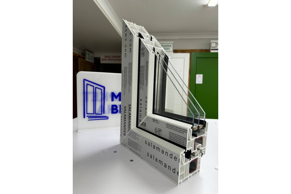Металлопластиковые двери Salamander BluEvolution 82 поворотно-откидные 600 x 2000 мм